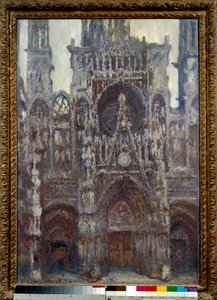 Kathedraal van Rouen, het portaal, bruine harmonie door Claude Monet