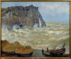 Klip bij Etretat door Claude Monet