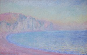 Kliffen bij Pourville, opkomende zon door Claude Monet