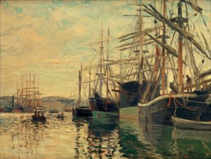 De Haven van Rouen door Claude Monet