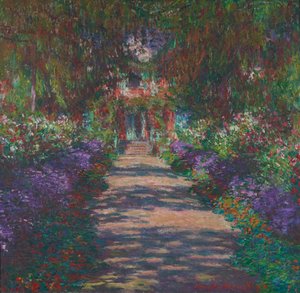 Een laan in Monets tuin in Giverny