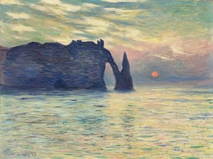 Rotsen, Étretat, zonsondergang