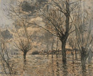 Overstroming van de Seine bij Vétheuil door Claude Monet