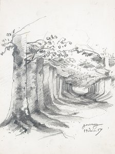 Bosweg bij Gournay, 1857