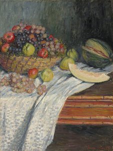 Duits: Stilleven met Spaanse Meloen Stilleven met Honingmeloen door Claude Monet