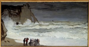 Grosse mer à Etretat door Claude Monet
