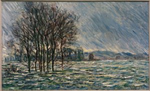 Hoogwater door Claude Monet