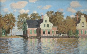 Huizen aan de oever van de rivier de Zaan, 1871-1872 door Claude Monet