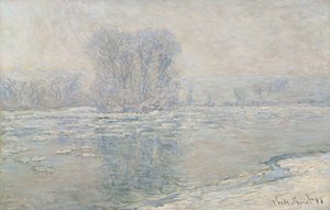 IJs, wit effect Glaçons, effet blanc, 1893 door Claude Monet