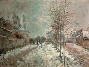 De Boulevard de Pontoise in Argenteuil, sneeuw door Claude Monet