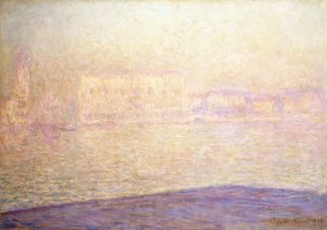 Het Hertogelijk Paleis gezien vanaf San Giorgio Maggiore, 1908 door Claude Monet