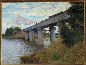 De spoorbrug bij Argenteuil Schilderij door Claude Monet (1840-1926) 1873 Zon. 0,55x0,72 m Parijs, Musée d