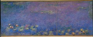 Les Nympheas: matin (olieverf op doek) door Claude Monet