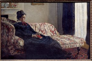 Meditatie of Madame Monet op de canapé
