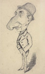 Monet - Karikatuur van een man met een grote neus, 1855-56, 1933.895 door Claude Monet