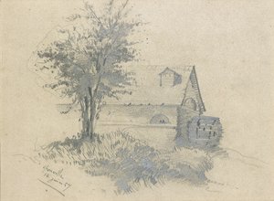 Molen aan de Lezarde, 1857 door Claude Monet