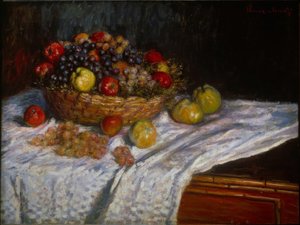 Stilleven: Druiven en appels