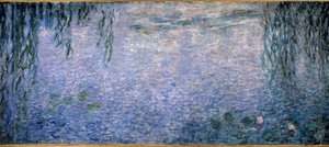 Nymphaea, heldere ochtend met wilgen (centraal deel van triptiek). Schilderij door Claude Monet door Claude Monet