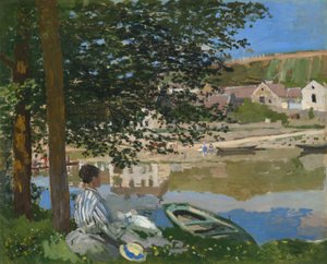 Aan de oever van de Seine, Bennecourt door Claude Monet
