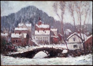Winterlandschap door Claude Monet
