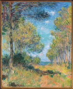 Paden met pijnbomen in Varengeville, 1882 door Claude Monet