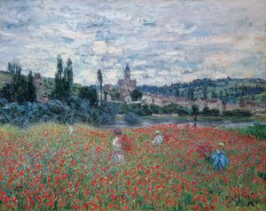 Klaprozenvelden bij Vétheuil, ca. 1879 (olieverf op doek) door Claude Monet
