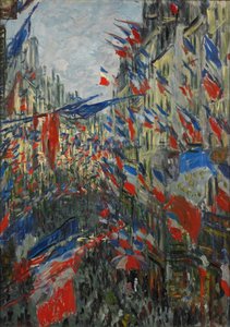 Rue Saint-Denis, feest van 30 juni 1878 door Claude Monet