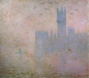 Meeuwen. De Theems in Londen. Het Parlement, 1903-1904 door Claude Monet