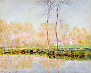 De oevers van de rivier Epte in Giverny door Claude Monet