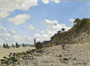 Het Strand van Honfleur, 1864-1866 door Claude Monet