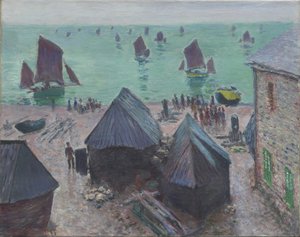 Het vertrek van de boten, Étretat, 1885