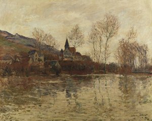 De overstroming in Giverny, ca. 1886 door Claude Monet