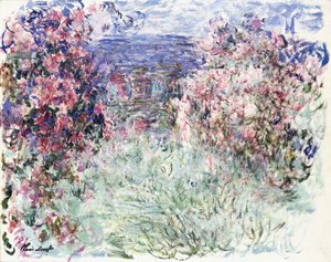 Het huis tussen de rozen, 1925 door Claude Monet