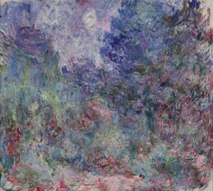 Het Huis in Giverny Gezien vanuit de Rozen Tuin, 1922-24 door Claude Monet