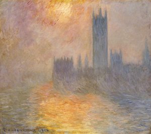 Het Parlement, Zonsondergang, 1904 door Claude Monet
