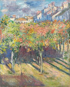 De Linde Bomen in Poissy, 1882 door Claude Monet