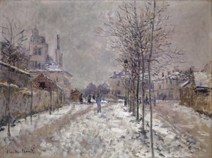 De Met Sneeuw Bedekte Boulevard de Pontoise in Argenteuil, 1875 door Claude Monet