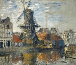 De molen, Amsterdam door Claude Monet