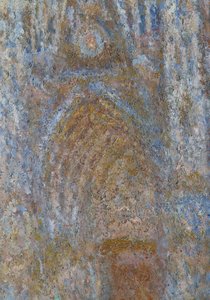 De kathedraal van Rouen, het portaal in de ochtendzon, blauwe harmonie (detail)