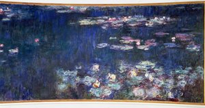 De waterlelies, groene reflecties (diptiek rechts) door Claude Monet