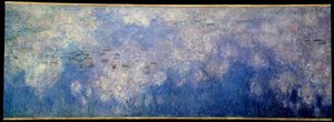 De waterlelies; de wolken. Centraal deel van het drieluik geschilderd in Giverny door Claude Monet