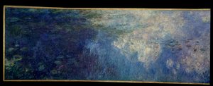 De waterlelies; de wolken. Linker deel van het drieluik geschilderd in Giverny. Schilderij door Claude Monet (1840-1926) door Claude Monet