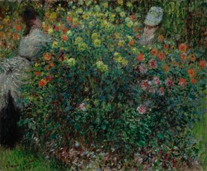 Twee vrouwen tussen de bloemen