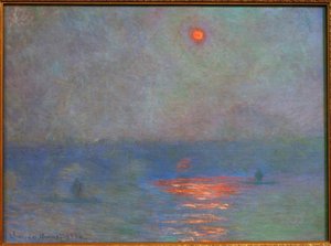 Waterloo Bridge, Zon in de Mist door Claude Monet