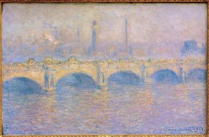 Waterloo Bridge, zonlicht effect door Claude Monet