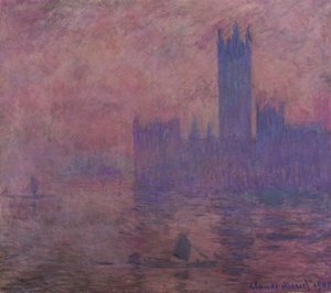 Westminster toren door Claude Monet