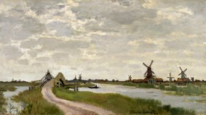 Molens bij Zaandam door Claude Monet