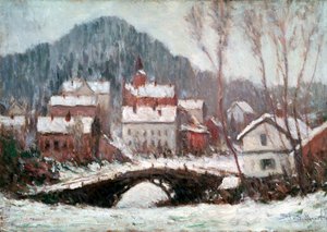 Winterlandschap door Claude Monet
