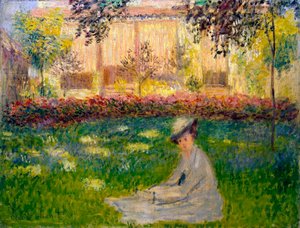 Vrouw in een tuin, 1876 door Claude Monet