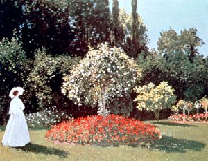 Vrouw in de Tuin, Sainte Adresse, 1867 door Claude Monet